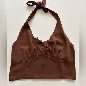 Hollister Chocolate Brown Smocked Top